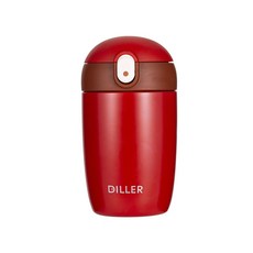 딜러 심플 비즈니스 빨대 304 스테인리스 스틸 보온보냉텀블러 MLH8940, 레드, 300ml, 1개