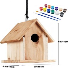 둥지 동물 은신처 다람쥐 도숨도치 땅굴존, 1개, B. 박새 새집 채색 세트 색연필