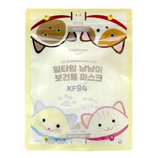냥냥이 마스크 KF94 소형 화이트 5매입, (5매입) 아동용 공주