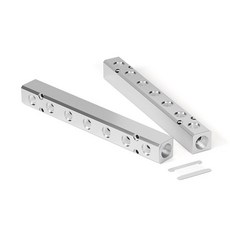 TAILONZ PNEUMATIC 1.3cm(1/2인치) NPT 입력 및 0.6cm(1/4인치) NPT 출력 8방향 션트 알루미늄 블록 공압 매니폴드 공기 분배 블록 압축 공기, 2개, 7 Way 9 Port