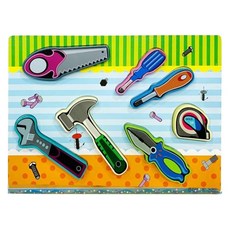 남아완구 공구그림 원목교구 입체퍼즐 매칭놀이/ 어휘발달 이모선물 퍼즐완구 수공구, 7피스, 1개