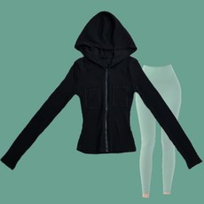 골지 니트 후드 집업 운동복 요가복 상의 후드티 맨투맨 여성 가을 겨울