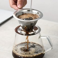 스텐 커피 드리퍼 핸드드립, 미디엄1-4인, 1개, 400ml