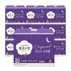 좋은느낌 수퍼 롱 오버나이트 날개형 생리대, 8개입, 10개