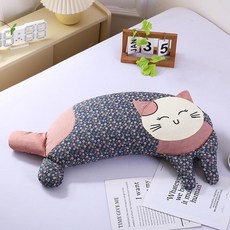 귀여운 고양이 코튼 캐릭터 목베개 낮잠 학생용 기숙사 회사 등쿠션 의자쿠션, 다크핑크