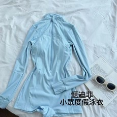 LIULU女士浮潛溼衣衝浪速幹長袖褲連體游泳衣新款保守