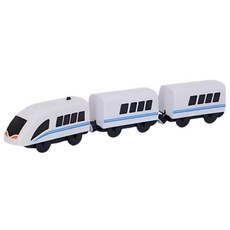 粗糙小火車頭提升電動車玩具（相容於ikea軌道）, 白色電動和諧號, 1套