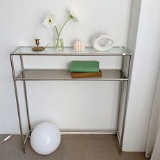 오그레 스테인레스 모듈가구 콘솔, 투명 유리+브론즈 유리+스테인레스 수평조절발