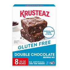 Krusteaz 글루텐 프리 더블 초콜릿 브라우니 믹스 초콜릿 칩 포함 GF 인증 글루텐 프리 베이킹 믹스 591.5ml(20온스) 박스 (8팩)