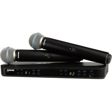 슈어 BLX288B58 무선 마이크 시스템 - 14시간 배터리 수명 300피트 거리 UHF | 2 베타 58A 핸드헬드 보컬 포함 듀얼 채널 수신기 J11 밴드 BLX288B5, J11 Band (596-616 MHz), J11 Band (596-616 MHz), J11 Band (596-616 MHz)