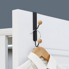 문걸이 행거 다용도 더블 모자걸이 후크 도어용 무타공 수납 간편 2단 가방 설치 철제, 화이트