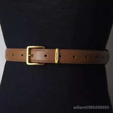 miu腰帶女士百搭金色金屬扣皮帶ins風小衆牛仔褲帶