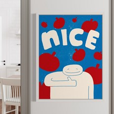 NICE 엄지척 에너지 넘치는 하루를 위한 스마일 사과그림액자