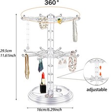 1개 2층 3층 회전식 보석 보관대 목걸이 진열대 열쇠고리 팔찌 완벽한 휴일 선물