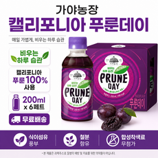 가야농장 캘리포니아 푸룬데이 주스, 6개, 200ml