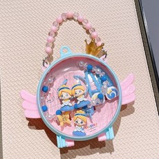 髮飾套裝 小女孩卡通兒童禮物 天使翅膀髮夾 BB夾髮圈 甜美可愛女童手提珍珠吊墜項鍊 公主禮盒天使