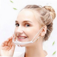 조리 작업용 투명 플라스틱 위생 안면 보호 가리개 음식 조리 주방 업소 식당, 상세페이지 참조, 1개, 투명위생마스크10p