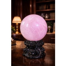 Natural Star 天然星光粉晶球 擺件, 粉紅色