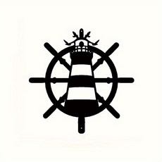 등대&선수륜 금속 벽아트 - 해양 테마 안정과 희망 데코, TY4094