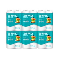 크리넥스 안심 클래식 키친타올 120매 4롤 6팩, 6개