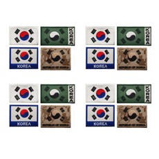 미니 태극기 국기 자수 와펜 패치 오버로크 벳지 완장 4종세트X4, 4P구성X4개