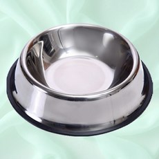 스텐 사료 휴대 애완동물 대형견 수반 논슬립 밥그릇, L