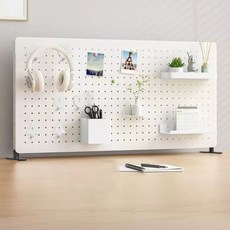 책상 사무용 타공판 파티션 사무실 칸막이 테이블 책상용 구멍, C. 흰색 살구 신록 80x40cm