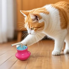 큐트스마트 전동오뚝이 고양이 장난감 레이저, 1개, red