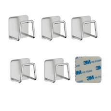 오디너리스탠다드 3M 강력접착식 수세미 거치대, 10개, 스텐레스 실버 다용도 거치대