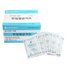 한일 멸균거즈 3인치 7.5 x 7.5cm x 8겹 100매 1박스, 1개, 100개입