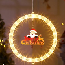 ZOYANA 크리스마스 LED 창문 조명 산타 걸이형 장식, 웜화이트