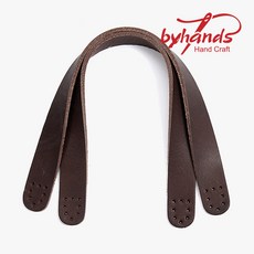바이핸즈 내추럴 고급 통가죽 핸드 스트랩끈 미니 가방손잡이끈 20-2503, 브라운, 1개