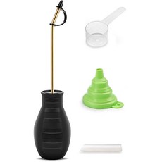 Sbestily 대형 전구 파우더 먼지떨이 정원 및 실내 곤충 관리용 규조토 살포기 긴 구리 튜브가 있는 휴대용 먼지 어플리케이터 스프레이 병 263090, 1