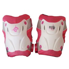 롤러스케이트 인라인 스케이트보드 손목 팔꿈치 무릎 보호대 세트 안전 보호장비, 1개, 화이트 케이스와 핑크 팔꿈치 보호대