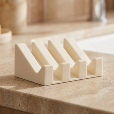 브로키 프리미엄 식품 등급 실리콘 비누 받침대, 아이보리, 1개