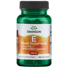 Swanson 斯旺森 維生素E混合生育酚400IU軟膠囊, 100 件, 1個, 100錠