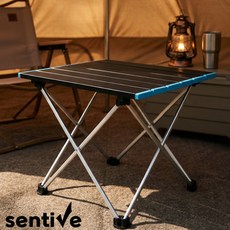 센티브 휴대용 캠핑 폴딩 테이블, 블랙+블루
