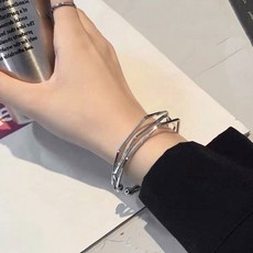 제니블링 3라인 세줄 레이어드 커프 팔찌