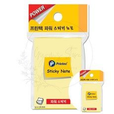 프린텍 S5176Y 스티키노트 점착메모지 노랑 51x76mm 100매 다이어리 수험생 단어장 매장 수업 플래너 오피스