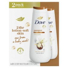 도브 Pamper 시어 버터 + 바닐라 바디 워시 2개입, 1개, 1.18L