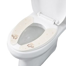 1+1 생활살림 빨아쓰고 붙여쓰는 스티커형 위생 변기 시트 커버 2개입, 2개, 옐로우너구리