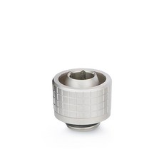 Thermal Grizzly DeltaMate ST16 소프트 튜브 수냉 압축 피팅 - G0.6cm(1/4인치) 스레드 CNC 가공 황동 매트 블랙 널링 압축 링 10mm, 니켈 매트