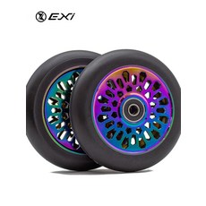 스턴트 스쿠터 바퀴 교체 버클 타이어 6y 컬러 110mm 베어링 킥보드 프로 킥, 1개, 110mm 12개 퍼플