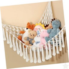 마크라메 인형 보관 해먹 그물망 벽걸이 수납 인테리어 장식 로프 디자인 삼각형, 상세페이지 참조