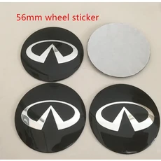 4pcs 56mm 인피니티 자동차 휠 허브 센터 캡 배지 커버 엠블럼 스티커 q30 q50 g35 g37 fx35 qx70, 56mm black sticker, 2)56mm black sticker