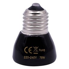 발열전구 온열 열등 1개 반려동물 난방 램프 블랙 적외선 세라믹 이미 터 열 전구 Brooder 파충류 25W 50W 75W 100W 150W 200W, S 75W