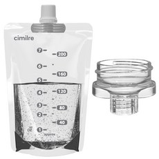 시밀레 프리티팩 편리하고 위생적인 모유저장팩 200ml, 1세트, 10매, 프리티팩 10매+일반형 팩커넥터 세트