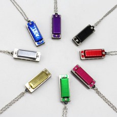 7컬러 미니 하모니카 목걸이, 1개, 상세페이지 참조, 블랙