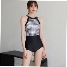 워터파크패션 모던 스타일리쉬 체크 패턴 비치웨어 원피스