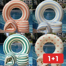 물놀이 암링 수영 안전 어린이 보조 팔튜브 물놀이용품 안전장비 링튜브, 1개, 링튜브그린줄무늬